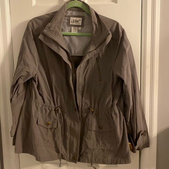 Live a Little Size XL Gray front button & zipper utility jacket. - Picture 1 of 6